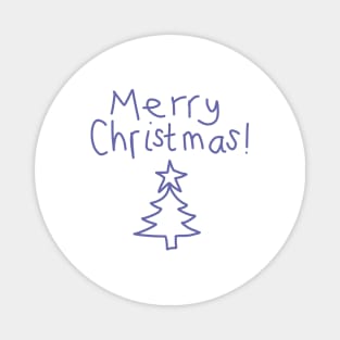 Merry Christmas Tree Minimal Magnet